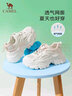 骆驼（CAMEL）老爹鞋女网布皮面拼接双系带厚底休闲鞋 L23S703108W 米白透网 39 实拍图
