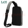 L&M胸包男单肩包男士运动包胸前水壶包学生背包平板包潮牛津布防泼水 精英黑色1019 实拍图