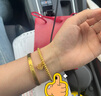 卡铂亚 古法黄金手链女999足金福字莲蓬传承手链圆珠弹力绳转运珠手串 4mm金珠【福牌】手链 3.73克 实拍图