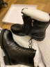 莱尔斯丹秋冬新款街头风系带拉链圆头纯色马丁靴中跟女靴2T48401 黑色BKL 39 晒单实拍图