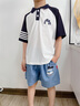 巴布豆儿童牛仔短裤男童夏季新款舒适纯棉裤子男孩夏天休闲五分裤 浅蓝 眼镜巴布X 130 实拍图