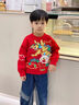 巴拉巴拉童装儿童毛衣男童女童2025新款春装冬装小童宝宝套头针织衫拜年服 红白色调00461 120 实拍图