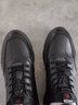 戈耐真皮休闲皮鞋男士商务内增高休闲鞋男运动鞋子男鞋中年老年爸爸鞋 黑色【真牛皮】免系带 弹力鞋口 44 码 (270mm) 实拍图