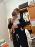 童泰0-3个月宝宝和服套装秋冬季保暖新生儿衣服婴儿夹棉上衣裤子 蓝色 59 cm 实拍图