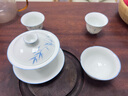 苏氏陶瓷（SUSHI CERAMICS）手绘画青竹羊脂玉瓷盖碗小套组非遗老师苏爱珍作品 实拍图