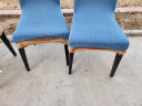 青苇椅套全包坐垫套带靠背弹力餐桌椅子套罩通用款蓝色1个装 实拍图