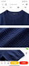 颜域（YANYEE）设计感提花条纹圆领套头针织衫女夏2024新款短袖休闲上衣短款 深蓝 XXL/44 晒单实拍图