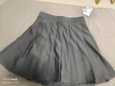 萝美酱百褶裙松紧腰高腰弹力a字小个子短裙子女胖mm遮肉显瘦春秋半身裙 灰色（松紧腰带口袋） M 【建议90-105斤】 实拍图