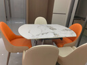 蒂梵拉现代简约带内嵌转盘旋转伸缩带电磁炉圆形岩板餐桌椅组合佛山家具 1.2米餐桌【推拉伸缩不带电磁炉] 一桌四椅【生态皮餐椅】 实拍图