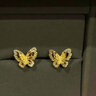 周大生黄金耳饰女5G足金双层蝴蝶金耳钉生日礼物送女友 小仙蝶 1.62g 实拍图