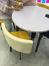 金镁睿 洽谈桌椅组合简约休闲办公接待桌椅咖啡圆桌谈判桌一桌四椅餐桌 黄白皮椅 圆桌 实拍图