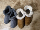 红蜻蜓雪地靴冬款厚底羊毛加绒短靴女鞋防寒保暖女雪地女棉鞋WLC43471 棕色 38 实拍图