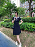 薇洛萱（WeiLuoXuan）polo领2025夏季新款连衣裙女宽松t恤裙棉显瘦遮肚减龄韩版a字9225 黑色 M 建议85-100斤 实拍图