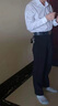 罗蒙西裤男士高腰免烫商务西装长裤休闲裤爸爸裤子弹力西服直筒裤子 实拍图