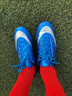 FEELACES姆巴佩足球鞋男儿童碎钉成人青少年人草训练比赛中小学生专用球鞋 1313白色长丁 40【球袜+球包+护板】 实拍图