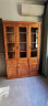 实为书柜实木书柜书架书橱组合带玻璃门中式落地书柜墙客厅现代简约 浅茶色 实木三门 实拍图