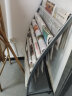 得力(deli)7层铝合金夹条报纸架报夹条 宣传杂志展示 图书馆书架置物架  高1.08米  9303 实拍图