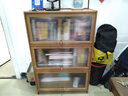 丝竹阁卧室学生书柜带门家用落地实木书架客厅矮柜组合美式楼梯下储物柜 3层70（长虹翻门-楠竹层板） 实拍图
