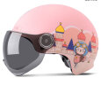 BIGBRO KY01粉色梦幻城堡 3C摩托车电动车头盔男女夏季哈雷防晒夏盔 实拍图