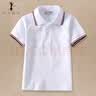功夫蚂蚁儿童白色短袖T恤学生翻领衬衣中大童polo衫男女童夏季校服棉上衣 白色-织带款 150 实拍图