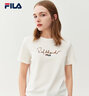 FILA 斐乐女装官方女士短袖T恤夏季休闲运动内搭t恤运动上衣 云菇白-WT M （165/84A/M） 实拍图