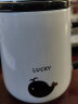 盛樱咖啡杯子男女情侣水杯牛奶杯子陶瓷马克杯陶瓷杯卡通 带盖子茶杯 LUCK 胖胖鲸 晒单实拍图