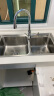 欧琳（OULIN）水槽双槽304不锈钢洗菜盆洗碗池 加厚厨房大双槽JD655-B+抽拉龙头 实拍图