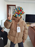 左西男童红色羽绒服冬季2025新款儿童三防加厚保暖外套潮 咖啡色 130 实拍图
