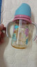 贝亲ppsu奶瓶婴儿喂养奶瓶1-3岁第三代彩绘双把手宽口径奶瓶 丛林小兔 240ml M+保温杯500ml 实拍图