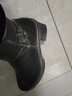 强人3515女鞋冬季保暖防寒靴头层牛皮中跟加厚羊毛靴新款加绒短靴 黑色 35 实拍图