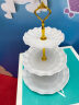 餐将军三层水果盘架塑料欧式精致客厅家用糖果零食蛋糕托盘点心架多层 三层波浪纹果盘白色 实拍图