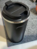 名创优品（MINISO）咖啡杯大容量不锈钢带盖保温随行杯外带车载便携水杯370ml 哑光黑 实拍图