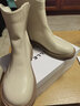 百丽（Belle）百搭弹力靴女商场同款芒果头平跟休闲短靴A2P1DDD3 米白-单里 37 (235mm) 实拍图