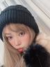 赫僮冬季保暖帽子加厚双层护耳防寒帽子女慵懒风加绒护脸针织帽MZ-52F 黑色 均码 实拍图