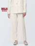 无印良品（MUJI）女式 麻混 弹力 直筒裤裤子女款春款休闲裤 BE1QVC4S 米白色 M (160/66A) 晒单实拍图