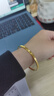 明牌珠宝 足金亮点光面钻纹黄金手镯女款金镯子AFI0062工费300 黄金手镯 5.6直径 约12.84克 实拍图