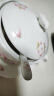 佳亿厨连日式樱花双耳碗带盖粥碗宫廷浮雕糖水甜品碗蒸蛋碗陶瓷燕窝碗炖盅 金白盖碗+白碟+金樱花勺 晒单实拍图