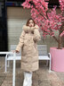 XAQ羽绒服女长款2023秋冬时尚洋气90白鸭绒加厚保暖狐狸大毛领外套女 熔岩驼 S（80-110斤） 实拍图