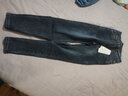 皮尔卡丹（pierre cardin）牛仔裤女冬季直筒高腰时尚百搭显瘦女裤子蓝灰色28 实拍图