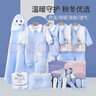 班杰威尔（BANJVALL）婴儿衣服春夏季新生儿衣服纯棉刚出生宝宝衣服满月送礼礼盒套装 保暖小锦鲤蓝色 59cm (0-4个月)新生礼 实拍图