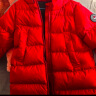 保姆鹅  儿童羽绒服宝宝中长款护脸加厚鸭绒外套防风保暖童装冬装 中国红 110 实拍图