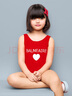 范德安（BALNEAIRE）高端小红心系列女童连体泡温泉防晒度假泳衣训练 苹果红 140 实拍图