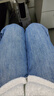 真维斯（Jeanswest）复古蓝阔腿牛仔裤女款秋冬新款高腰垂感直筒宽松小个子拖地裤子女 复古色九分【加绒】 S 实拍图
