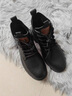海澜之家马丁靴子男鞋秋冬季新款复古中高帮工装靴加绒保暖英伦风短筒皮靴 黑色 39 实拍图