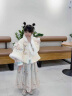 九能女童汉服秋冬款国风2025新古装儿童马面裙加绒加厚拜年服演出套装 米色外套+中衣+马面裙送毛领 130 cm 实拍图