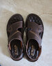 老人头凉鞋男夏季新品男士两用凉拖牛皮真皮厚底百搭沙滩拖鞋男 经典款-棕色 42 实拍图