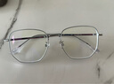 四万公里眼镜框超轻钛合金近视眼镜架大框平光镜装饰眼镜超轻镜框 银色 实拍图