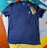 乐途短袖男速干运动t恤男夏季圆领冰丝吸汗透气跑步上衣 深蓝 L  实拍图