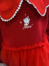 迪士尼（Disney）童装艾莎公主过年连衣裙女童针织连衣裙儿童拼接毛线裙子公主纱裙 大红（加绒） 110cm 晒单实拍图