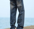 顶峰保罗（Dingfengbaoluo）水洗复古牛仔裤男士春夏季宽松透气直筒休闲长裤子男74青蓝XL 晒单实拍图
